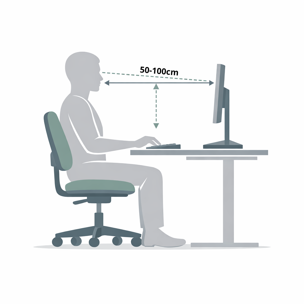 Distancia que tiene que haber de los ojos al monitor